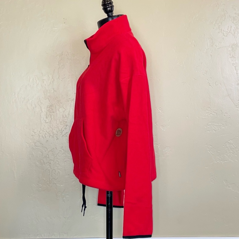 Victoria’s Secret PINK Polar Fleece Pullover Sweater Red Black Size Medium - Picture 2 of 11